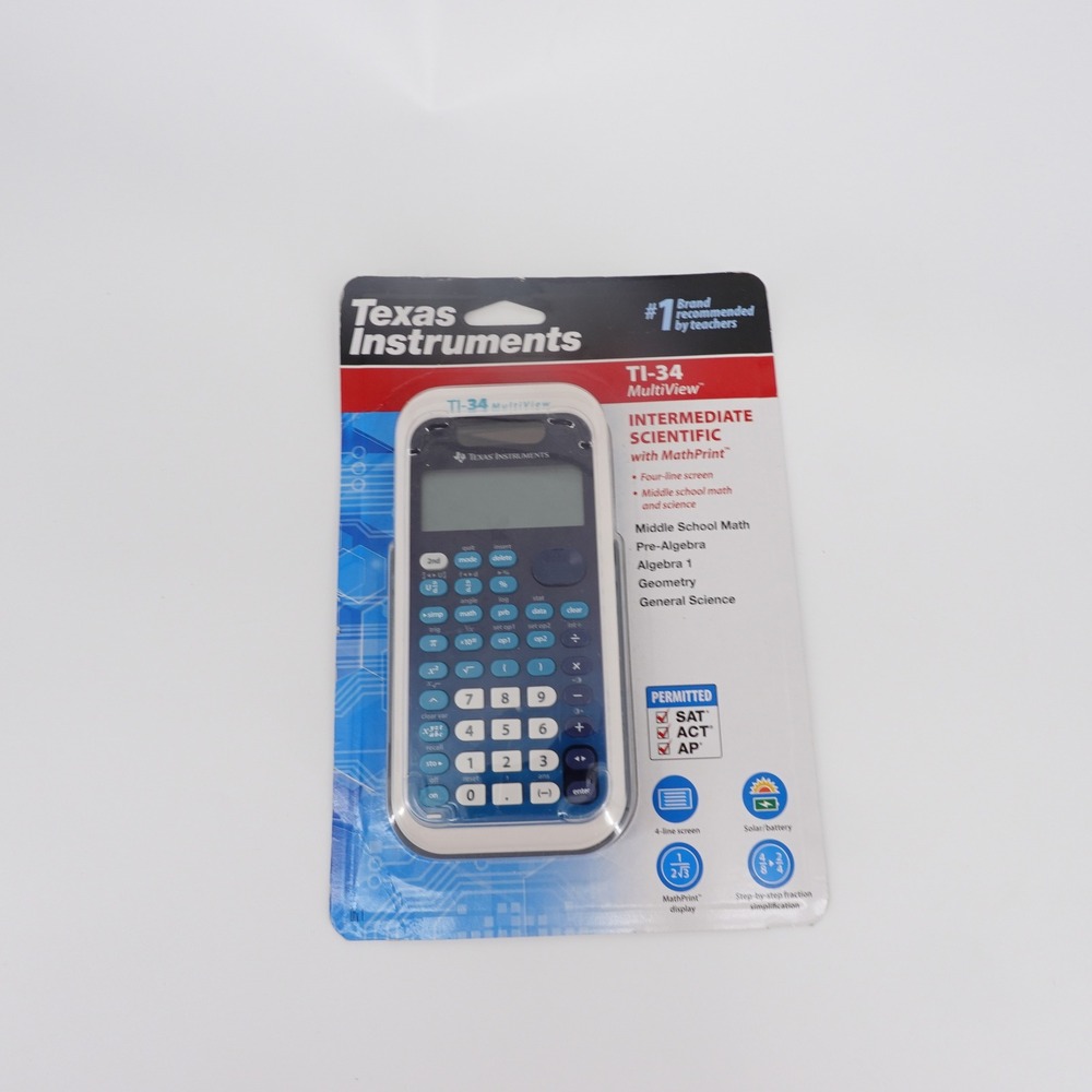 Texas Instruments TI 34 MultiView Scientific Calculator Blue White Sealed NEW